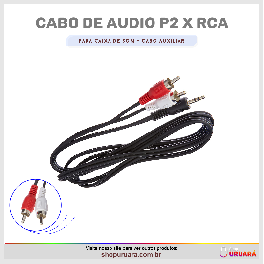 SHOPURUARA Cabo de som  P2 X Rca