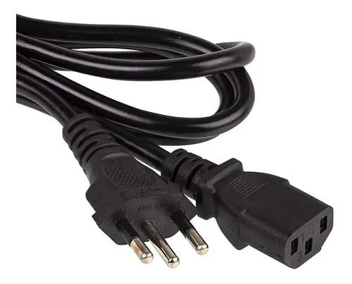 SHOPURUARA Cabo Forca Tripolar P/ Fonte Computador Pc 1,5 M Padrão Inmetro