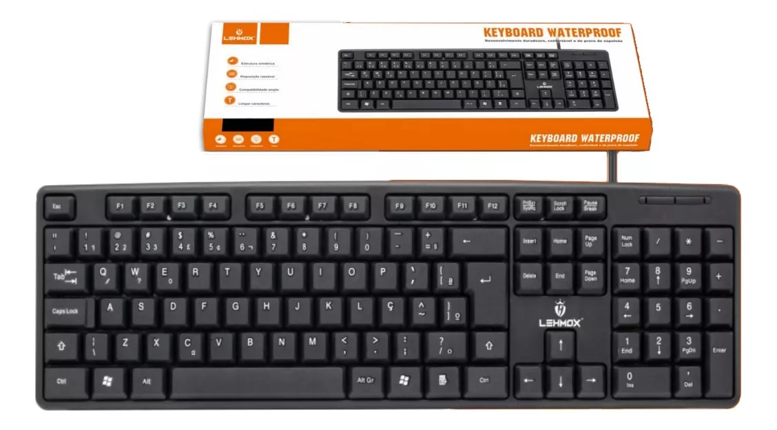 SHOPURUARA Teclado C/ Fio Usb Abnt2 Padrão Alta Qualidade Teclado Preto Uruará-PA, URUARAINFO, SHOPURUARA, PRODUTOS EM URUARÁ